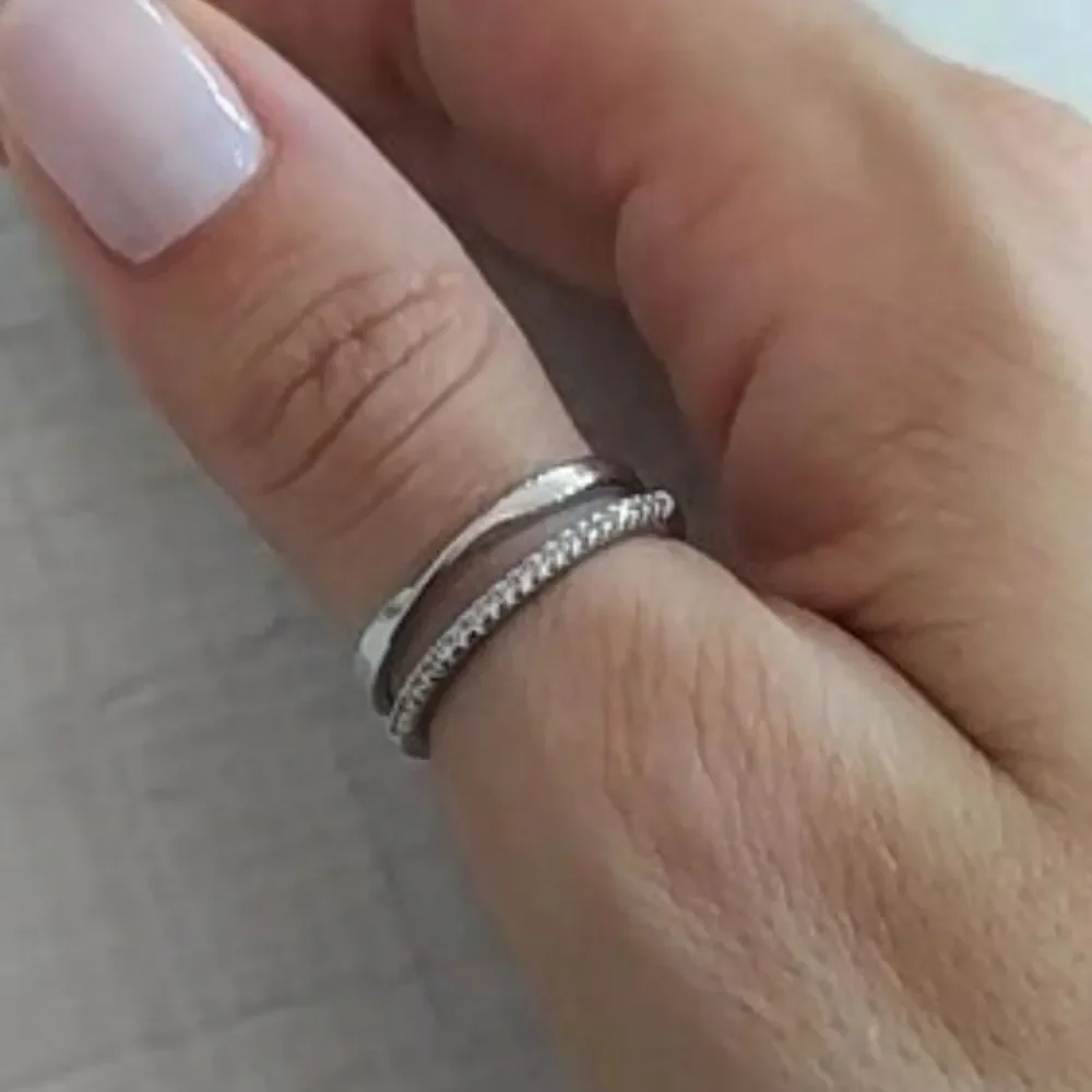 The Twist and Bling Duo Ring in 925 silver